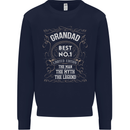 Father's Day No 1 Grandad Man Myth Legend Mens Sweatshirt Jumper Navy Blue