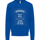 Father's Day No 1 Grandad Man Myth Legend Mens Sweatshirt Jumper Royal Blue