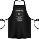 Father's Day No 1 Grandpa Man Myth Legend Cotton Apron 100% Organic Black