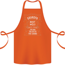 Father's Day No 1 Grandpa Man Myth Legend Cotton Apron 100% Organic Orange