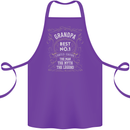 Father's Day No 1 Grandpa Man Myth Legend Cotton Apron 100% Organic Purple