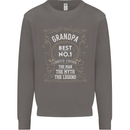 Father's Day No 1 Grandpa Man Myth Legend Mens Sweatshirt Jumper Charcoal