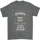Father's Day No 1 Grandpa Man Myth Legend Mens T-Shirt Cotton Gildan Charcoal