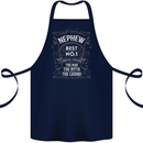 Father's Day No 1 Nephew Man Myth Legend Cotton Apron 100% Organic Navy Blue