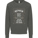 Father's Day No 1 Nephew Man Myth Legend Kids Sweatshirt Jumper Storm Grey