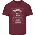 Father's Day No 1 Nephew Man Myth Legend Mens Cotton T-Shirt Tee Top Maroon