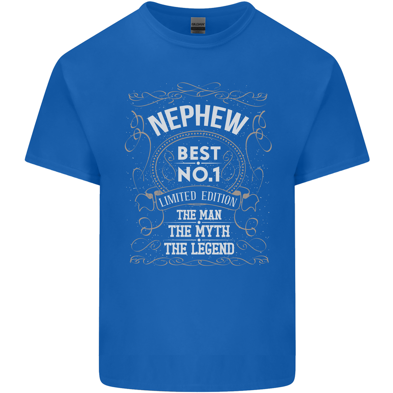 Father's Day No 1 Nephew Man Myth Legend Mens Cotton T-Shirt Tee Top Royal Blue