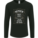 Father's Day No 1 Nephew Man Myth Legend Mens Long Sleeve T-Shirt Black