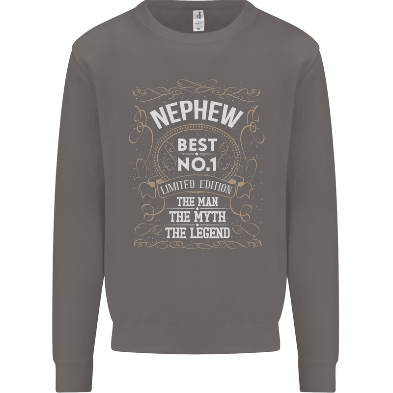 Father's Day No 1 Nephew Man Myth Legend Mens Sweatshirt Jumper Charcoal