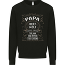 Father's Day No 1 Papa Man Myth Legend Mens Sweatshirt Jumper Black