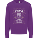 Father's Day No 1 Papa Man Myth Legend Mens Sweatshirt Jumper Purple
