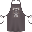 Father's Day No 1 Pops Man Myth Legend Cotton Apron 100% Organic Dark Grey