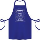 Father's Day No 1 Pops Man Myth Legend Cotton Apron 100% Organic Royal Blue