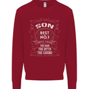 Father's Day No 1 Son Man Myth Legend Funny Mens Sweatshirt Jumper Red