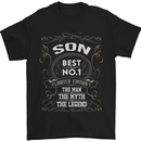 Father's Day No 1 Son Man Myth Legend Funny Mens T-Shirt Cotton Gildan Black