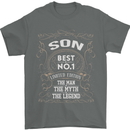 Father's Day No 1 Son Man Myth Legend Funny Mens T-Shirt Cotton Gildan Charcoal