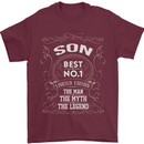 Father's Day No 1 Son Man Myth Legend Funny Mens T-Shirt Cotton Gildan Maroon