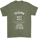 Father's Day No 1 Son Man Myth Legend Funny Mens T-Shirt Cotton Gildan Military Green