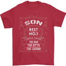 Father's Day No 1 Son Man Myth Legend Funny Mens T-Shirt Cotton Gildan Red