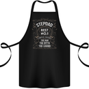 Father's Day No 1 Stepdad Step Dad Funny Cotton Apron 100% Organic Black