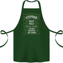 Father's Day No 1 Stepdad Step Dad Funny Cotton Apron 100% Organic Forest Green