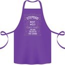 Father's Day No 1 Stepdad Step Dad Funny Cotton Apron 100% Organic Purple