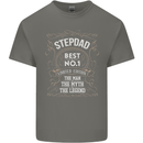 Father's Day No 1 Stepdad Step Dad Funny Mens Cotton T-Shirt Tee Top Charcoal