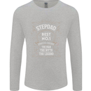 Father's Day No 1 Stepdad Step Dad Funny Mens Long Sleeve T-Shirt Sports Grey