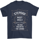 Father's Day No 1 Stepdad Step Dad Funny Mens T-Shirt Cotton Gildan Navy Blue