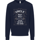 Father's Day No 1 Uncle Man Myth Legend Mens Sweatshirt Jumper Navy Blue