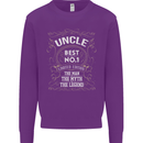 Father's Day No 1 Uncle Man Myth Legend Mens Sweatshirt Jumper Purple