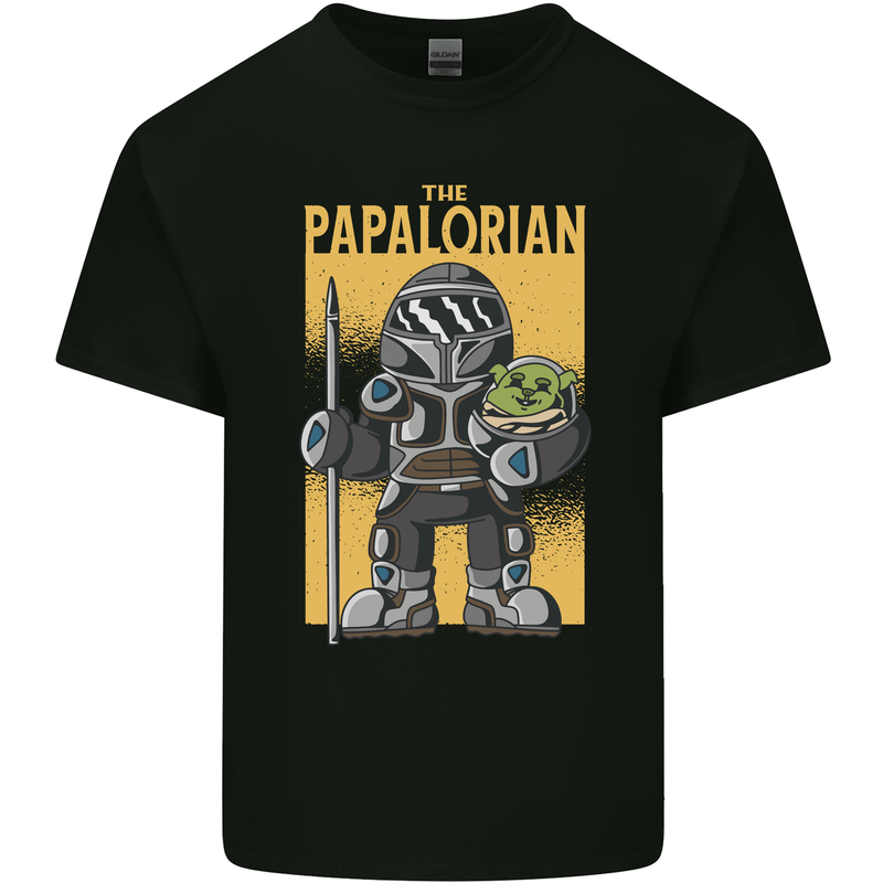 Father's Day The Papalorian Funny Papa Mens Cotton T-Shirt Tee Top Black
