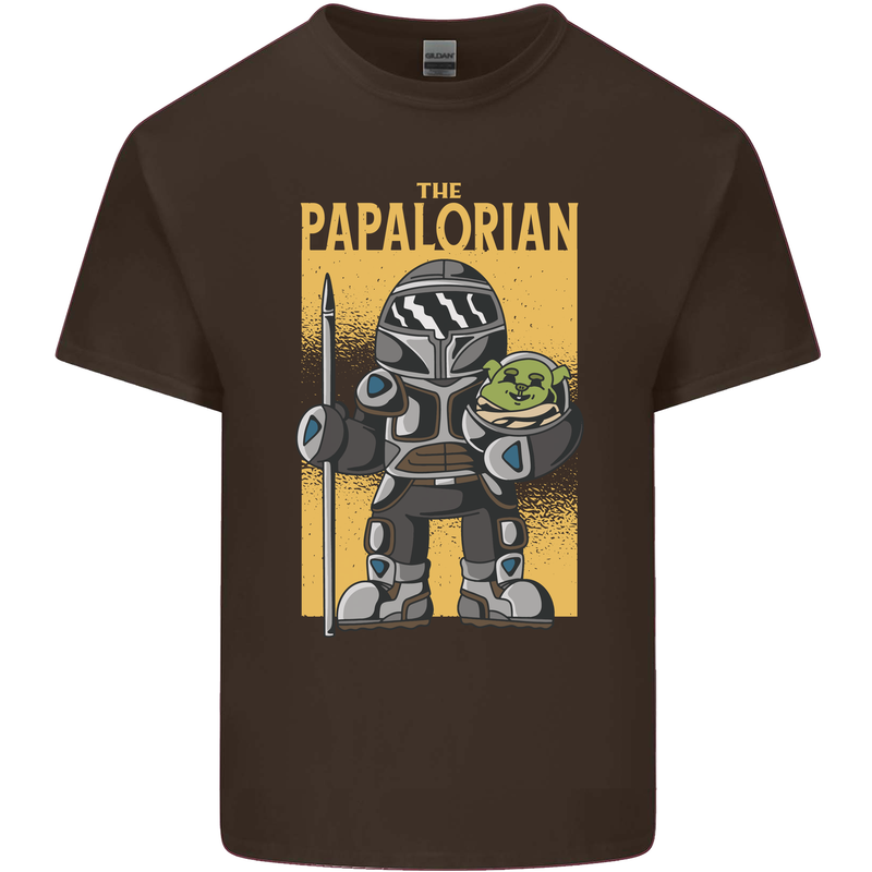 Father's Day The Papalorian Funny Papa Mens Cotton T-Shirt Tee Top Dark Chocolate