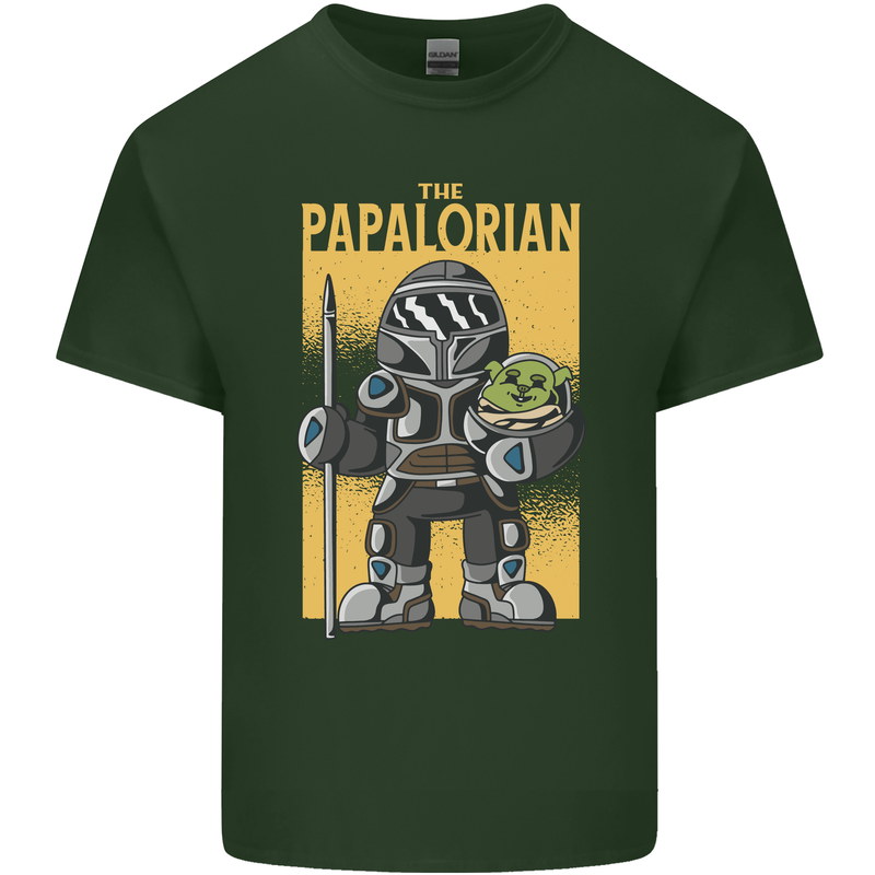 Father's Day The Papalorian Funny Papa Mens Cotton T-Shirt Tee Top Forest Green