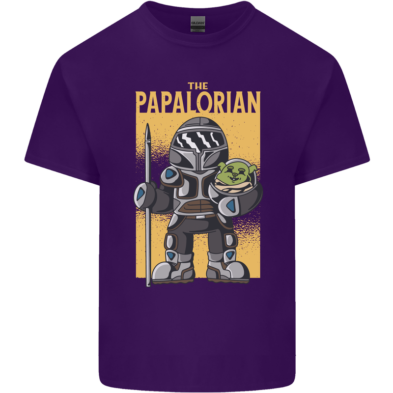 Father's Day The Papalorian Funny Papa Mens Cotton T-Shirt Tee Top Purple