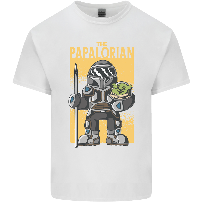 Father's Day The Papalorian Funny Papa Mens Cotton T-Shirt Tee Top White