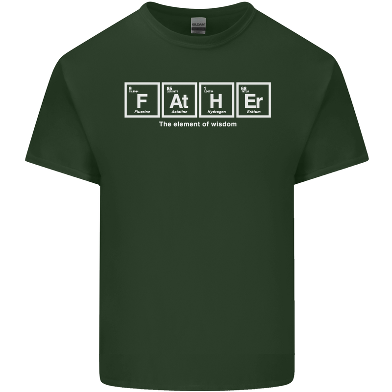 Father's Day the Element of Wisdom Dad Mens Cotton T-Shirt Tee Top Forest Green