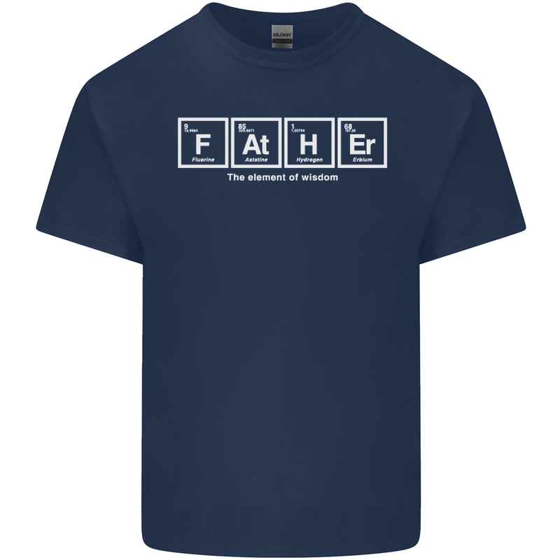 Father's Day the Element of Wisdom Dad Mens Cotton T-Shirt Tee Top Navy Blue