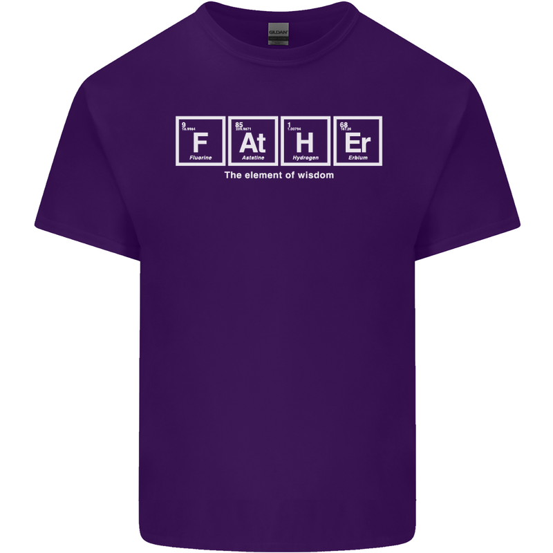 Father's Day the Element of Wisdom Dad Mens Cotton T-Shirt Tee Top Purple