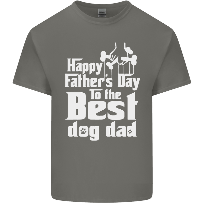 Fathers Day Best Dog Dad Funny Mens Cotton T-Shirt Tee Top Charcoal