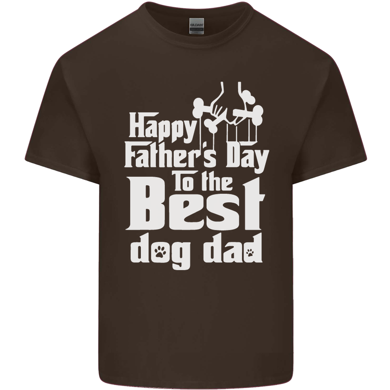 Fathers Day Best Dog Dad Funny Mens Cotton T-Shirt Tee Top Dark Chocolate