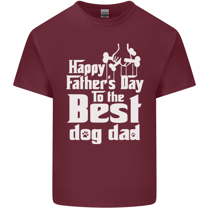 Fathers Day Best Dog Dad Funny Mens Cotton T-Shirt Tee Top Maroon