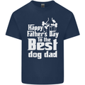 Fathers Day Best Dog Dad Funny Mens Cotton T-Shirt Tee Top Navy Blue