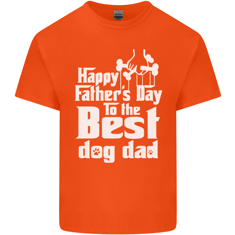 Fathers Day Best Dog Dad Funny Mens Cotton T-Shirt Tee Top Orange