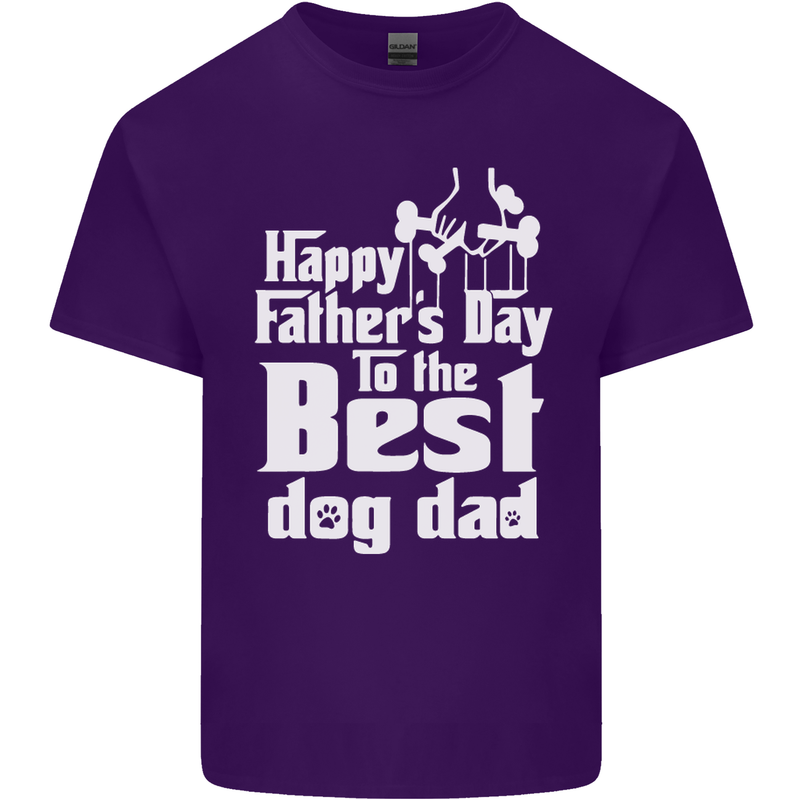 Fathers Day Best Dog Dad Funny Mens Cotton T-Shirt Tee Top Purple