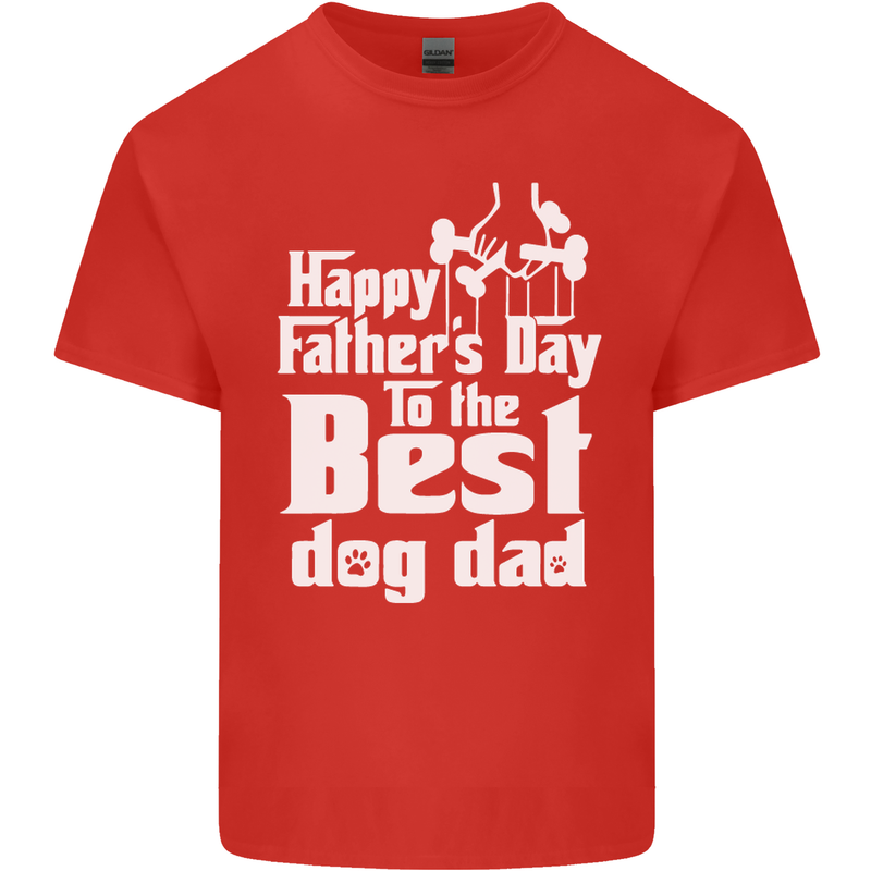 Fathers Day Best Dog Dad Funny Mens Cotton T-Shirt Tee Top Red