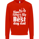 Fathers Day Best Dog Dad Funny Mens Sweatshirt Jumper Bright Red