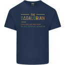 Fathers Day Dadalorian Funny Dad Daddy Mens Cotton T-Shirt Tee Top Navy Blue