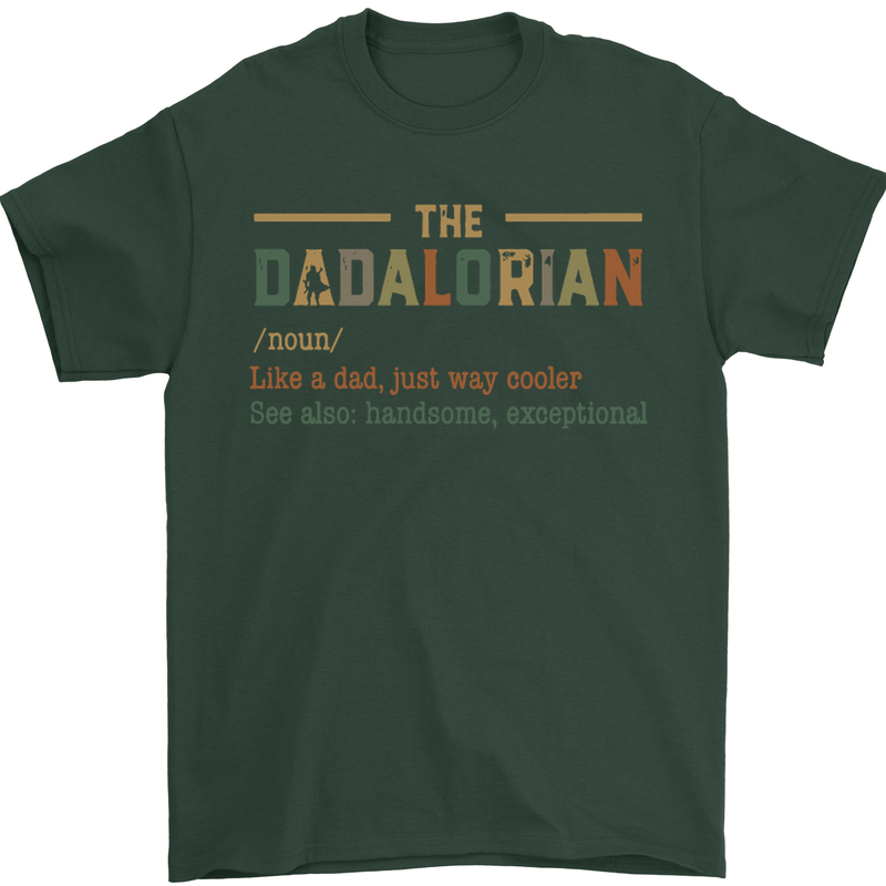 Fathers Day Dadalorian Funny Dad Daddy Mens T-Shirt Cotton Gildan Forest Green