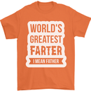Fathers Day Farter Funny Flatulence Fart Mens T-Shirt Cotton Gildan Orange